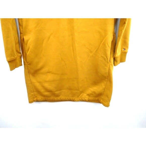 TOMMY HILFIGER Sweatshirt Dress Womens Size S/P 1/4 Zip Pullover Mustard Yellow - Picture 5 of 12